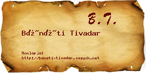 Bánáti Tivadar névjegykártya