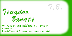 tivadar banati business card